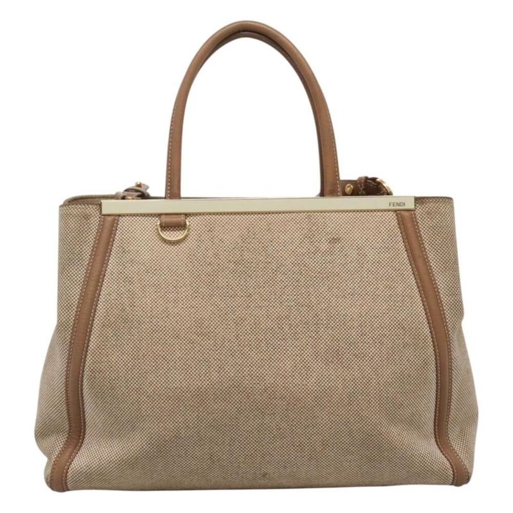 Fendi 2Jours Canvas Beige Canvas Handbag